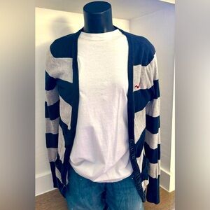 Blue and gray cardigan